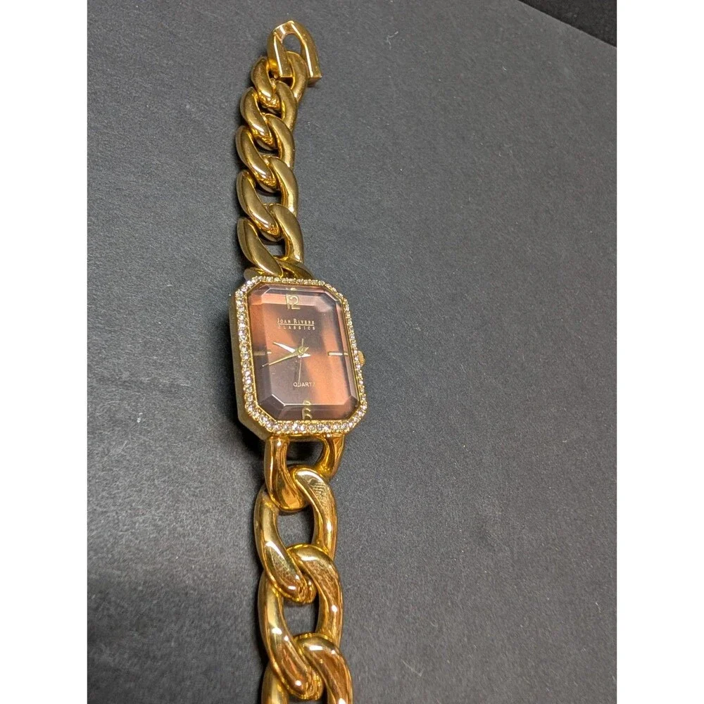 Joan Rivers Classics Ladies Quartz Watch Brown Diamond Dial Untested